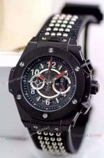 Replica All Black Hublot KING POWER Black Rubber Watch - New 2016